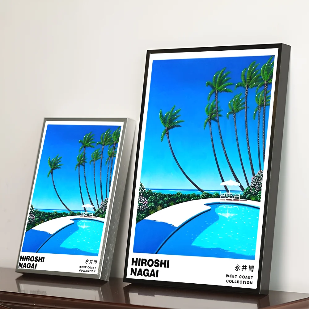 Japanese Artist Hiroshi Nagai Self-adhesive Art Poster Decoracion Painting Wall Art White Kraft Paper Home Decor