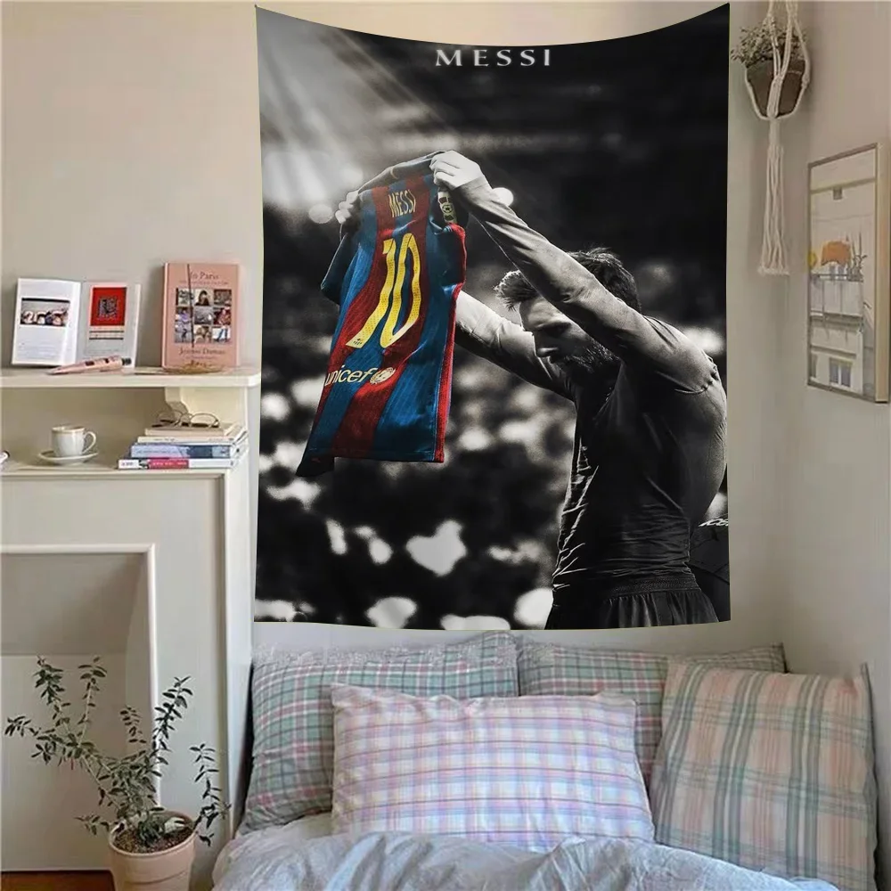 Football Star M-Messis Anime Tapestry Hippie Flower Wall Carpets Dorm Decor Wall Hanging Home Decor