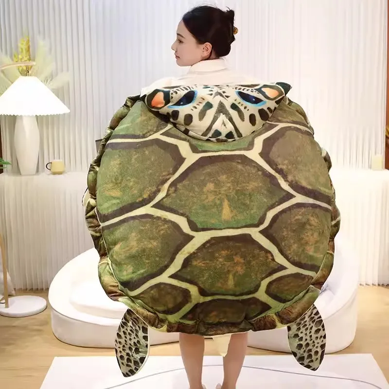 Turtle Shell Pillow Wearable Children's Plush Toys Giant Plush Animal Turtle Stuffed Doll for Children and Adult Gift Deco