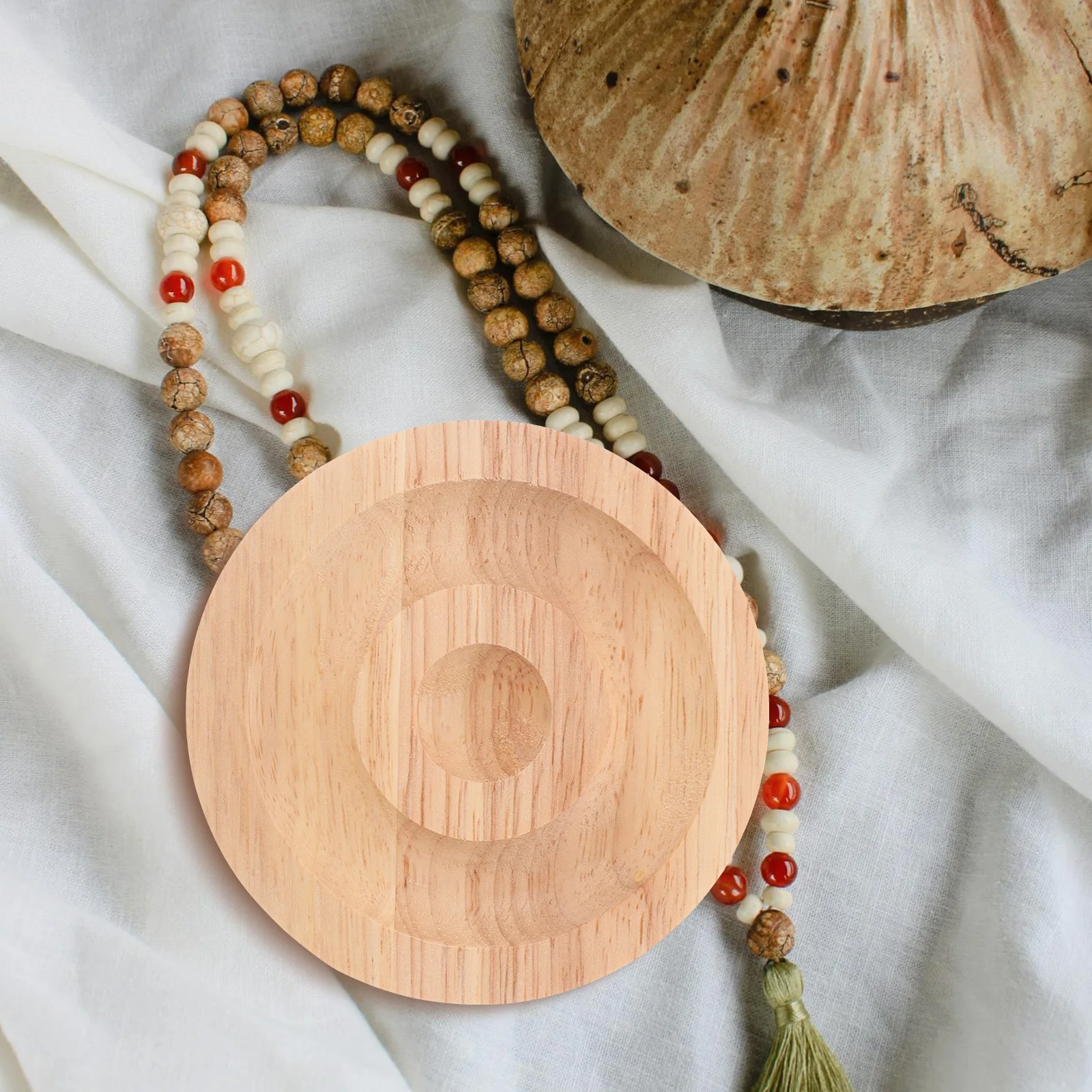 صينية عرض سوار خشبية مطرزة، طبق تخزين الإسورة الخشبية، طبق عرض المجوهرات، هدية مثالية للمناسبات الخاصة