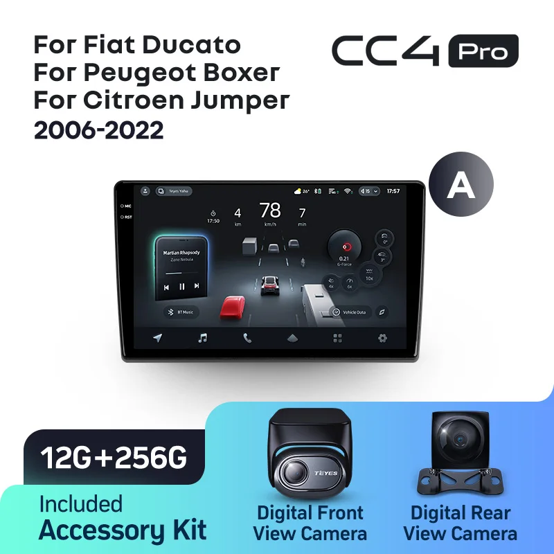 TEYES CC4 PRO Voor Fiat Ducato 3 2006-2022 Voor Peugeot Boxer 2 2006-2022 Voor Citroen Jumper 2 2006-2022 CarPlay Auto 2DIN
