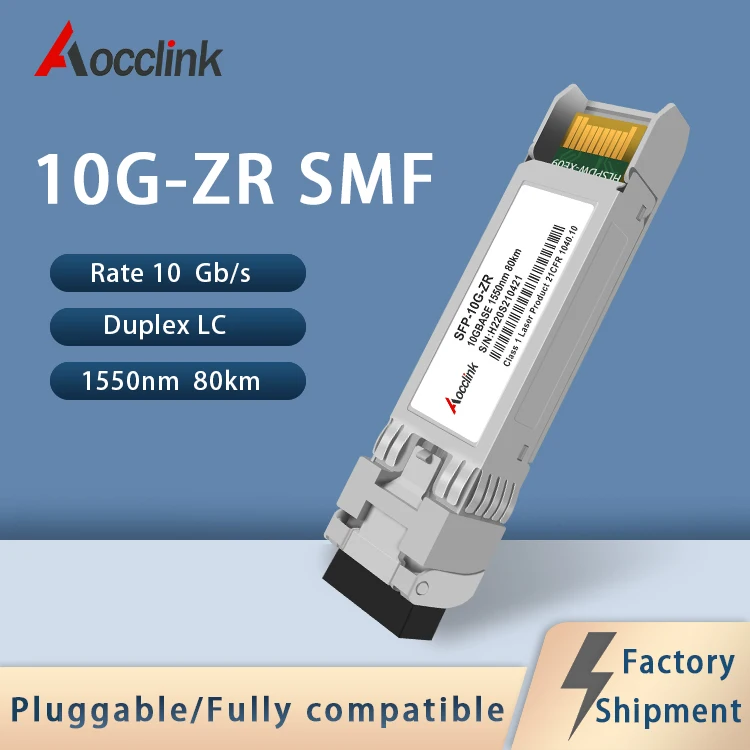 ZR 10G SFP+ 80 km 1550 nm SMF Singlemode-Doppelfaser-LC-optisches Modul DDM kompatibel mit Cisco Mellanox JUNIPER-Schalter