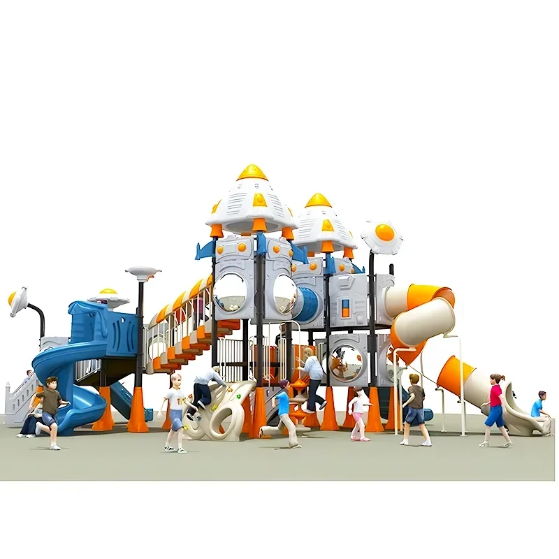 Large Outdoor Playground Set with Aluminum Slide Tube Swing and Park Ride for Kids Garden Playhouse Toy Stand for Backyard