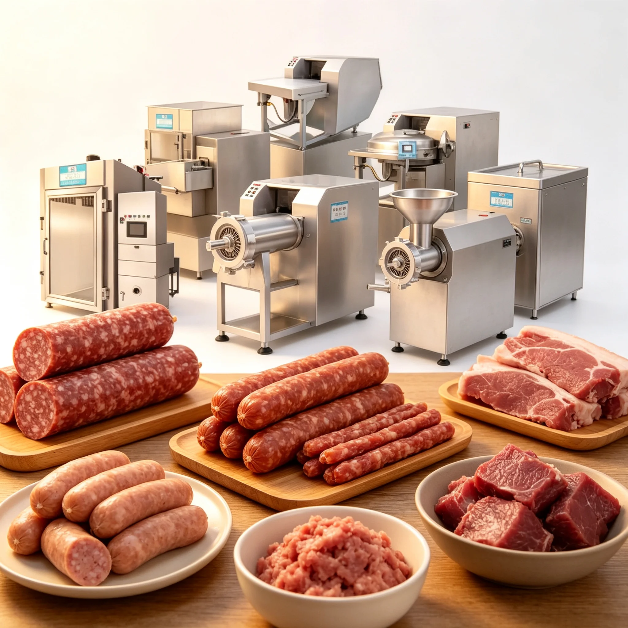 Space‑saving Sausage Processing Production Setup Suitable For Medium‑size Central Kitchen Sausage Workshop