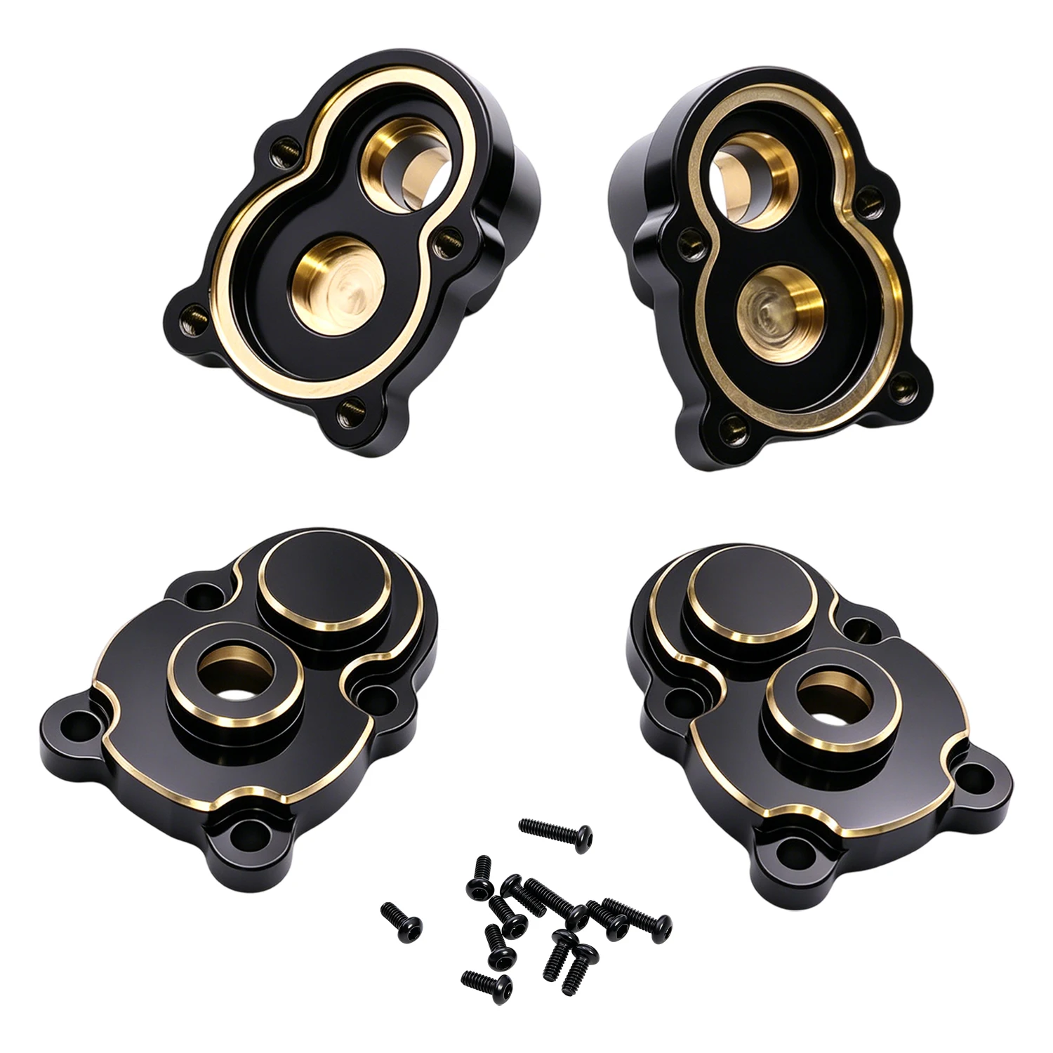 

2Pcs 39.3g H18P Black Brass Rear Axle Mount Rear Wheel Seat + Cover Counterweight for MJX 1/18 HYPER GO h18p RC Upgrade Parts