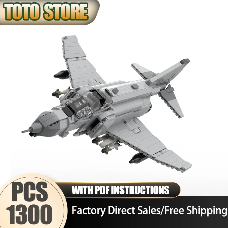 

Строительные блоки Moc F-4 (F) Phantom II - Модель истребителя LWS Технология Кирпичи Сборка Военная серия Праздничная игрушка с выступами