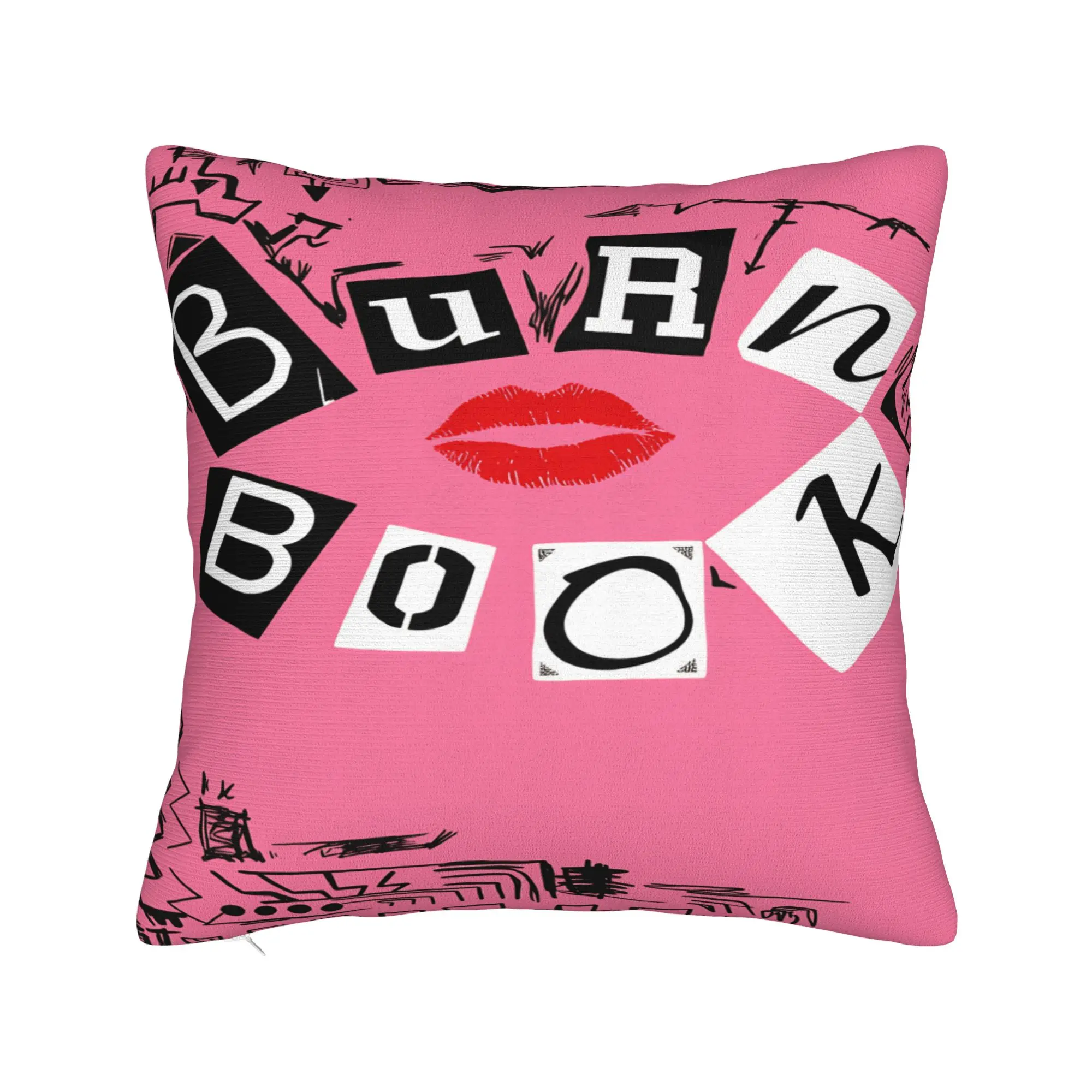 M-Mean Girls B-Burn Book Pillow Cover  Custom Cushion Cover Vintage Pillow Case For Sofa Bedroom Home Decor