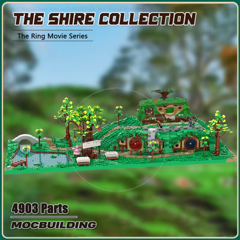 

The Shire Movie Scene MOC Building Bricks Houses Trees Base Castle Architecture Technology Bricks Birthday Collection Toys Gifts