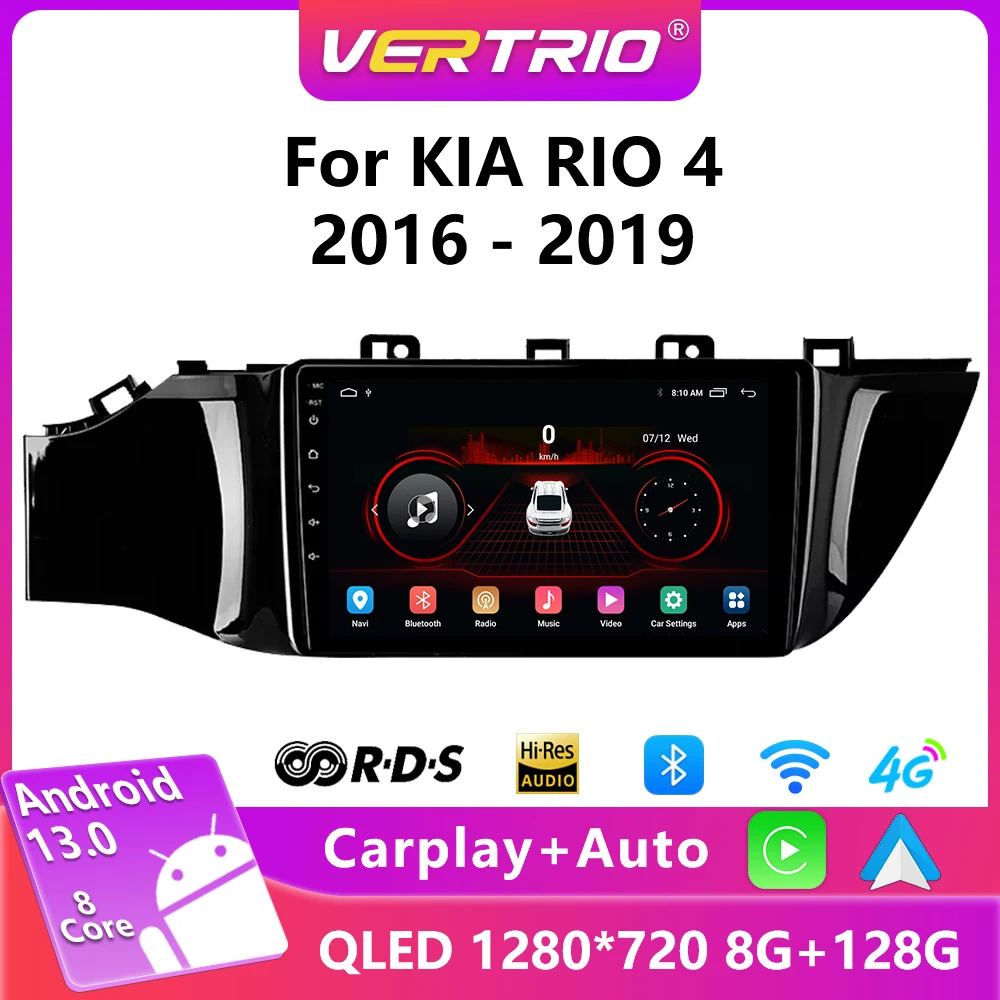 

Wireless CarPlay Android 13 Auto Car Radio For KIA RIO 4 X-Line 2016 2017 2018 2019 4G Car Multimedia Video Player GPS 2din DVD