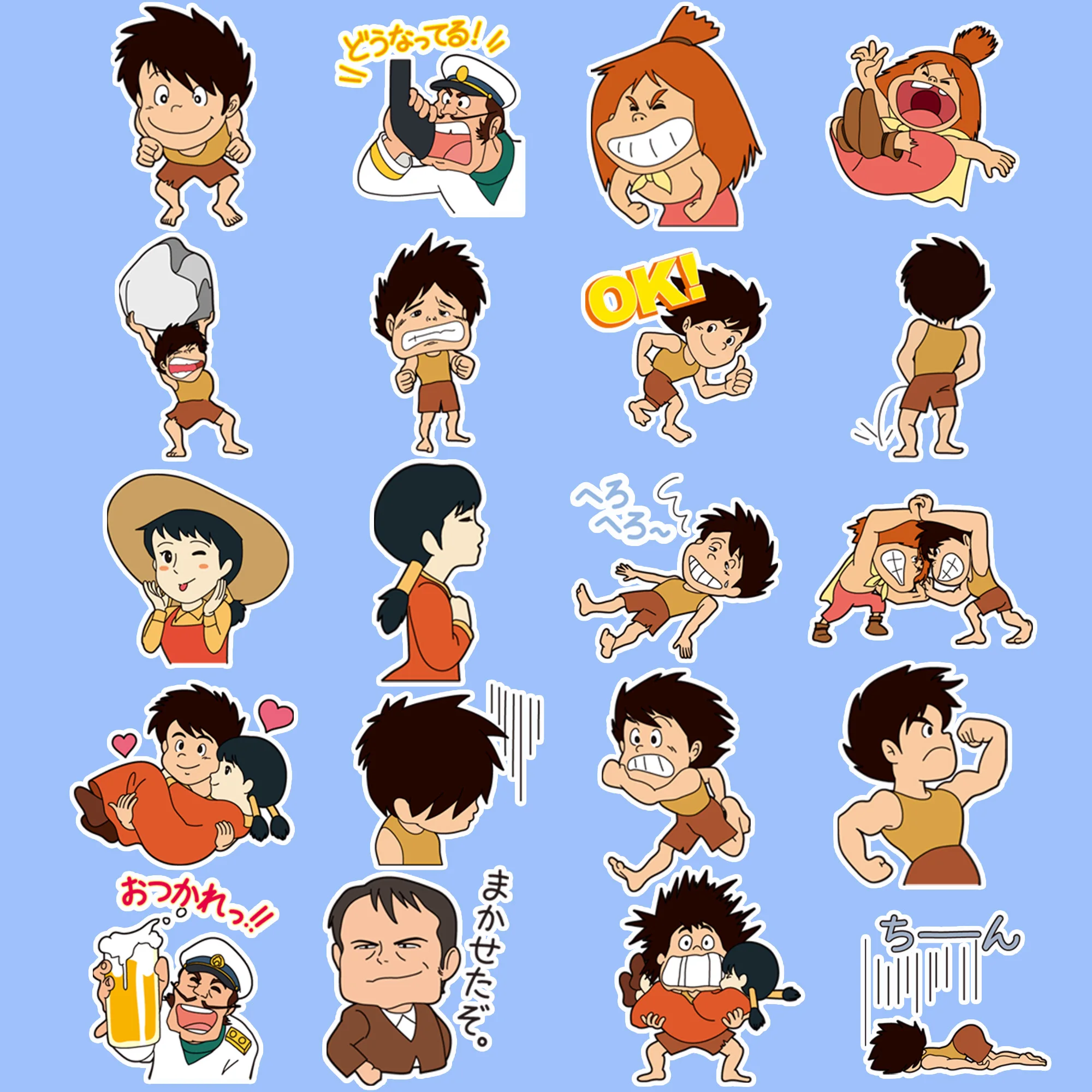 40 pezzi di Future Boy Conan Anime Merchandise Adesivi Materiali fai da te per scatole di cancelleria per bambini Conti manuali e custodie per telefoni
