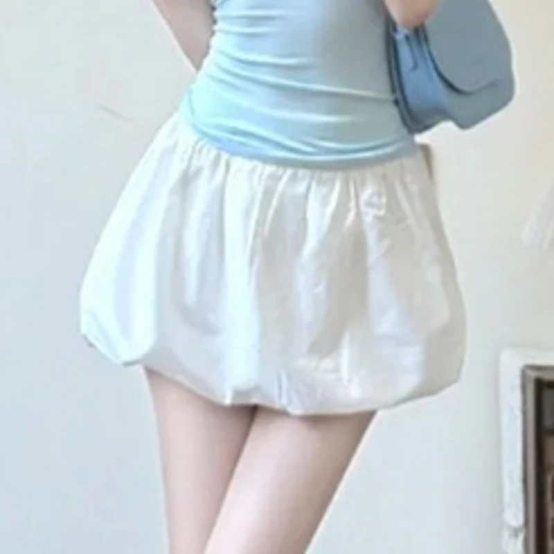 

2026 Новая летняя черная пышная юбка с бутоном цветка, женская юбка в стиле Лолиты с высокой талией, тонкие плиссированные пышные мини-юбки трапециевидной формы, милые юбки-торты