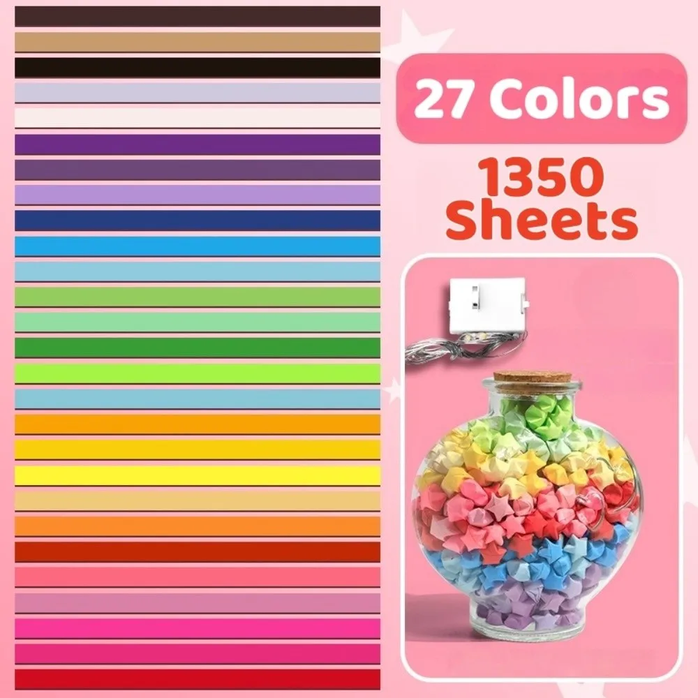 

DIY Five Pointed Star Wishing Bottle Kawaii Decorative Origami Stars Paper Strips House Decoracion Rainbow Color