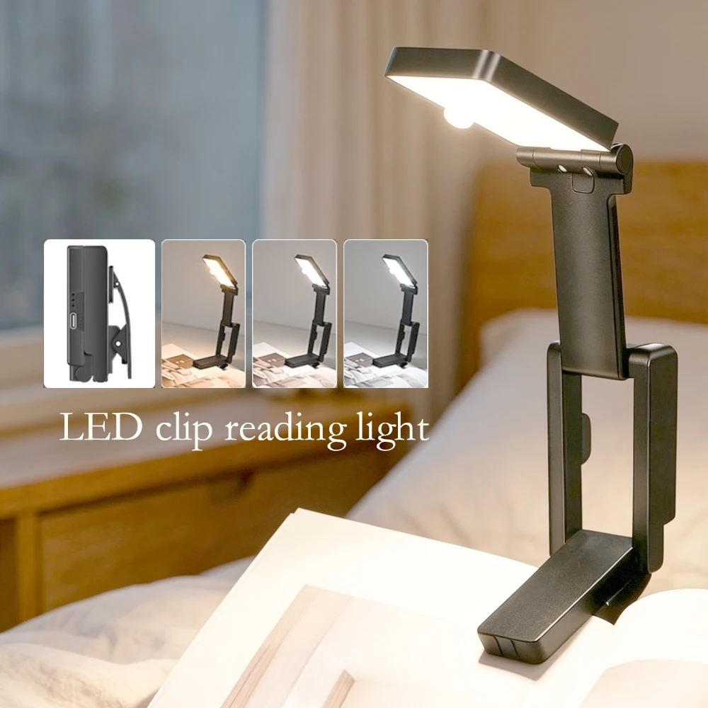 LED Folding Desk Lamp No Flicker Eye Protection Reading Lighting Infinite Dimming Learning Charging Night Light