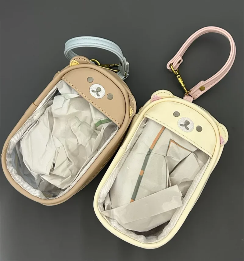 Rilakkuma Korilakkuma Bear Itabag Tas Display Boneka Mewah Transparan Gantungan Kunci Tas Penyimpanan Organizer Bening Lucu Kawaii