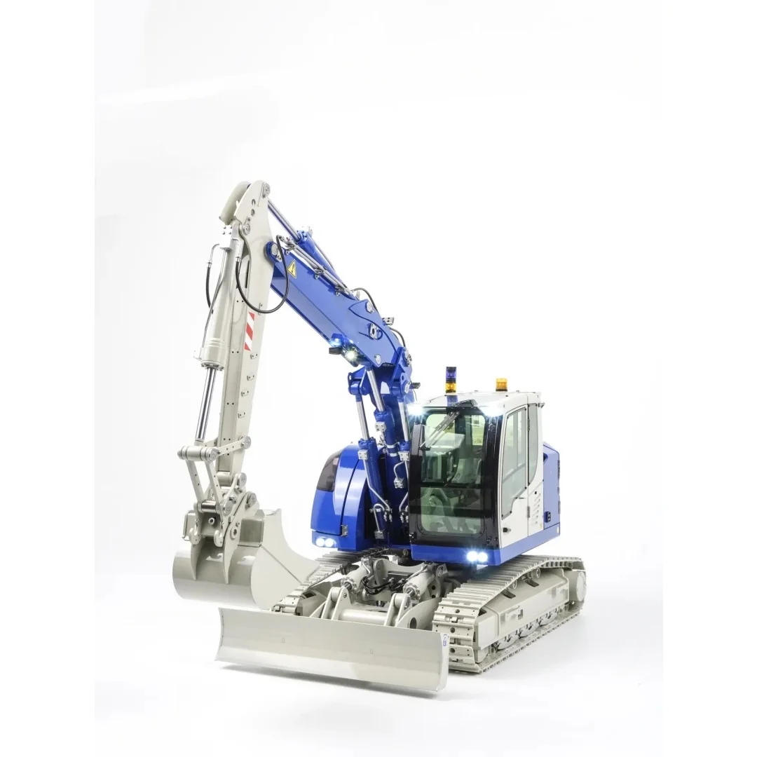

RC Hydraulic Excavator Metal C914 CNC 1:14 CUT Model 5 Ways Valve 3 Arms Remote Control Digger Manual Quick Release Coupler