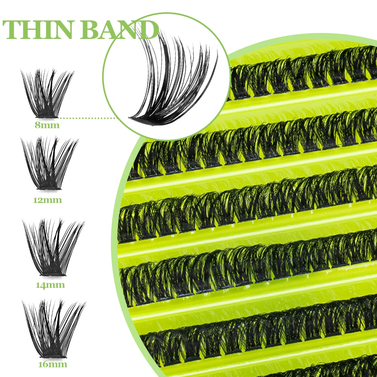 まつげクラスターキット うっすらとしたまつげクラスターキット DIY まつげ ナチュラルクラスターまつげ ラッシュボンドとシールラッシュピンセット