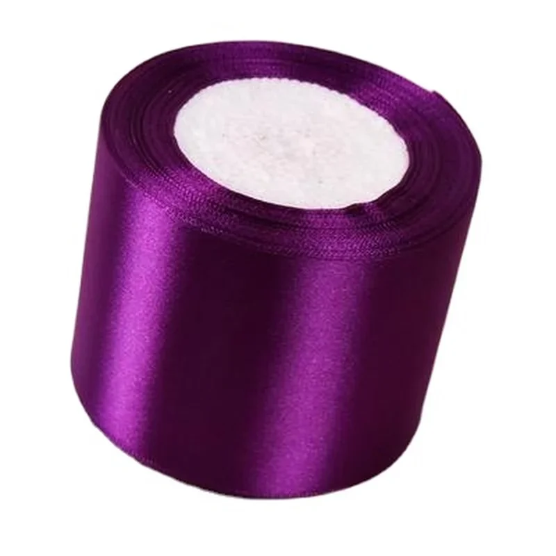 8cm 25Yards/Roll Single Face Polyester Silk Satin Ribbons for Wedding Chair/Car/Party Decoration Hand DIY Crafts Supplies Sewing