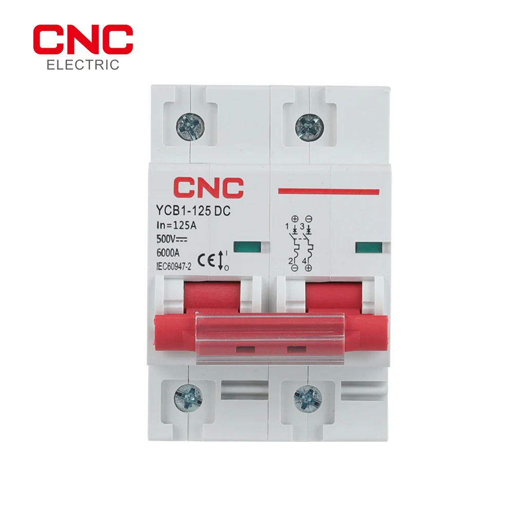 

CNC YCB1-125 DC 2P Miniature Circuit Breaker MCB DC500V 6000A Breaking Capacity 80A 100A 125A