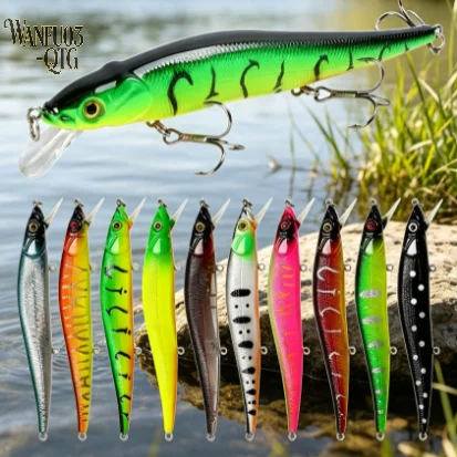 Hot 11.5cm 14g Bionic Hard Wobbler Fishing Lure 3D Eyes With Sharp Hooks Swing Design For Bass Pike Carp Outdoor Angling Tackle