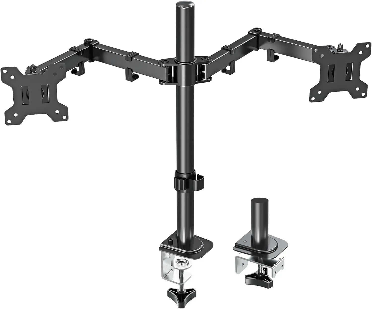 Dual Monitor Mount for 13-32" Screens, Heavy Duty Articulating Arm with Height Adjustment, VESA 75x100mm