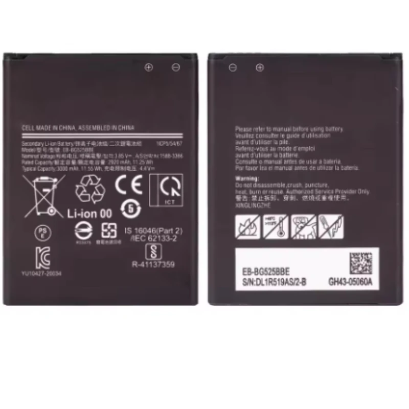 EB-BG525BBE de batería de alta capacidad de 3000mAh para baterías de teléfonos móviles Samsung Galaxy Xcover 5 G525F G525F/DS