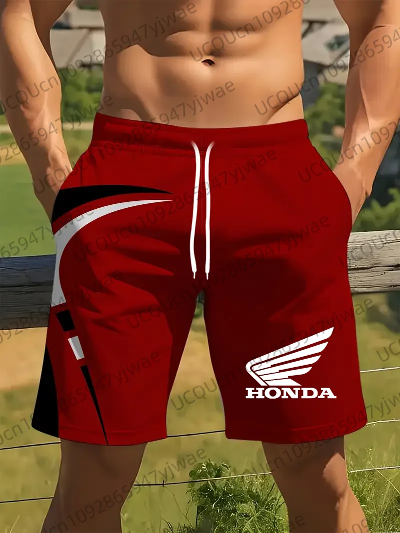 Honda 26 Trendy Fashion Shorts, Sports Motorcycle Riding Shorts, Quick-Dry Breathable Athletic Shorts