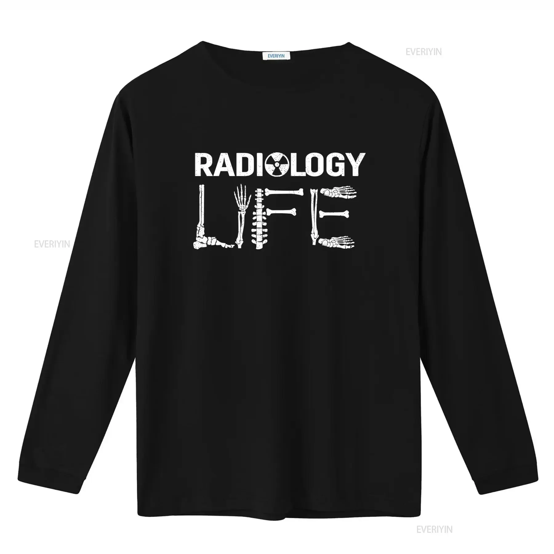 Radiology Life T Shirt X Ray Skeleton Bones Design for Rad Techs Radiologists Long Sleeve Apparel vintage Washed Slightly