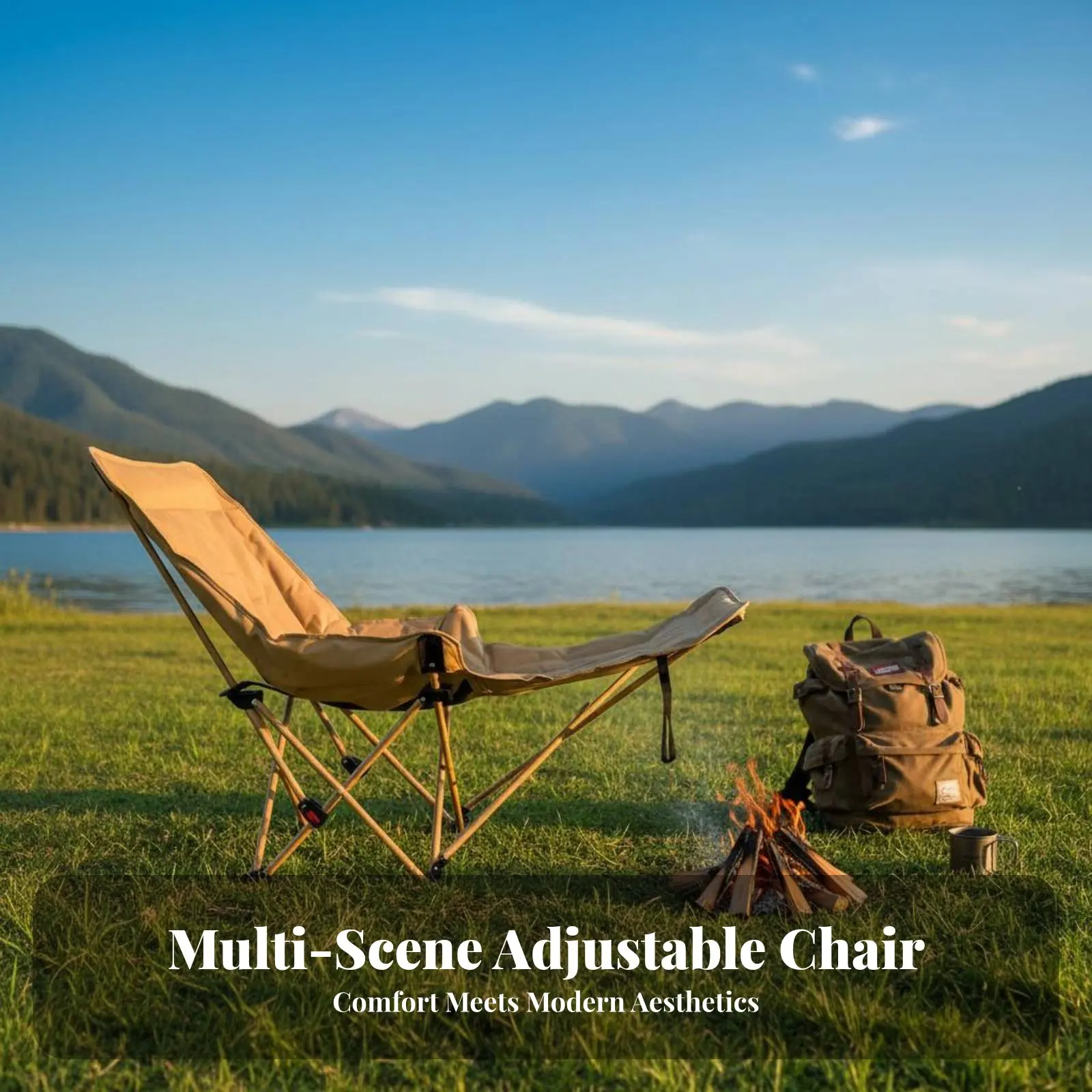 

Padded Moon Chair Foldable Camping Furniture Folding Design High spinerest for Campers, Anglers, Fishing, Lawn, Patio