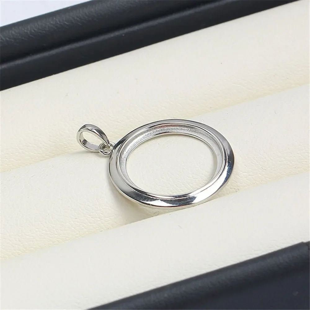 S925 Sterling Silver Pearl Pendant Setting, DIY Empty Bezel Cup Jewelry Supplies for Craft Making, Hollow Prong Pendant Findings