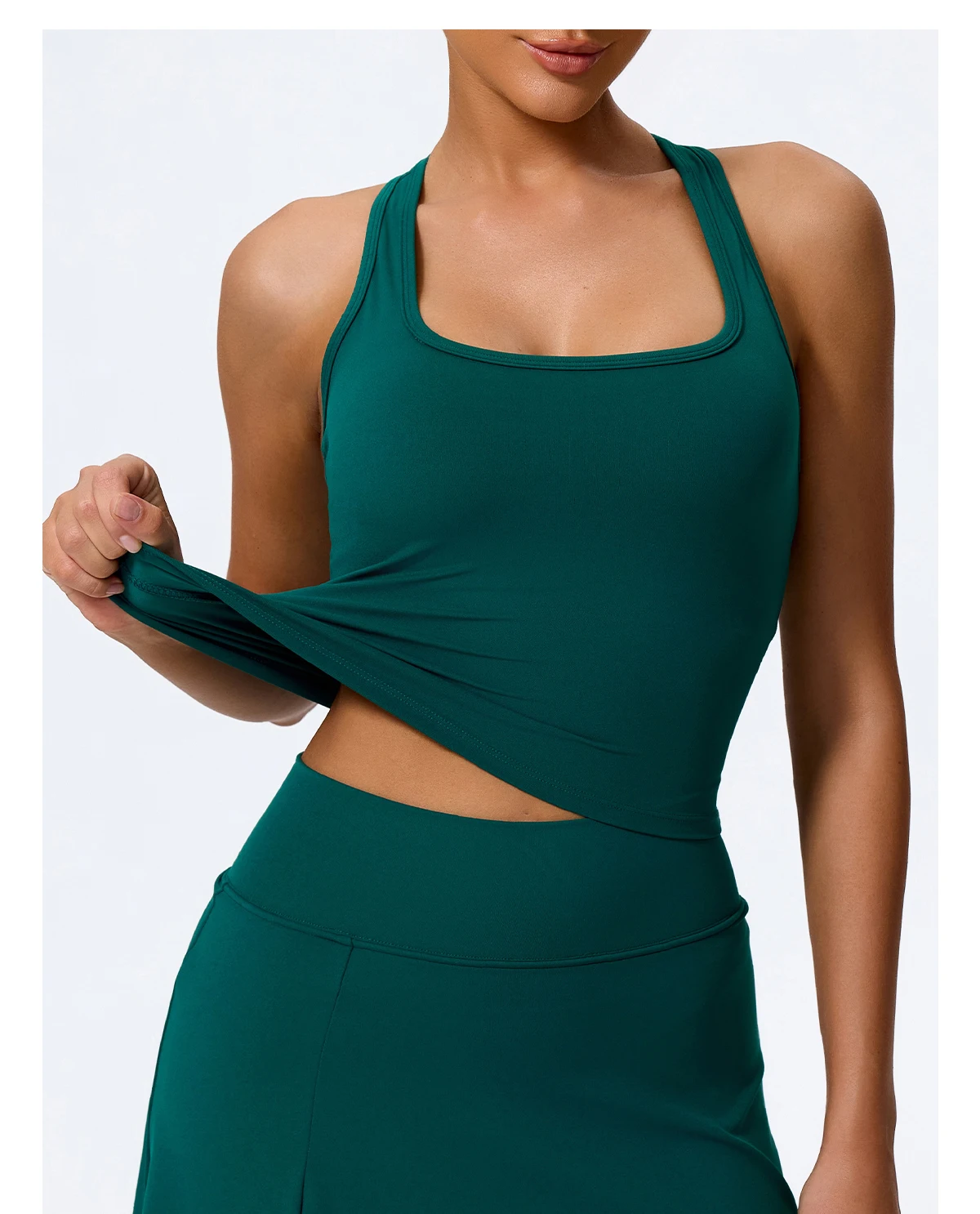 Hearuisavy Sommer Stoßfestes Yoga-Top Lauf-Tanktop für Damen Fitness Schnelltrocknende Trainingsweste Ärmelloses Sport-Top für Frauen – Detail 23