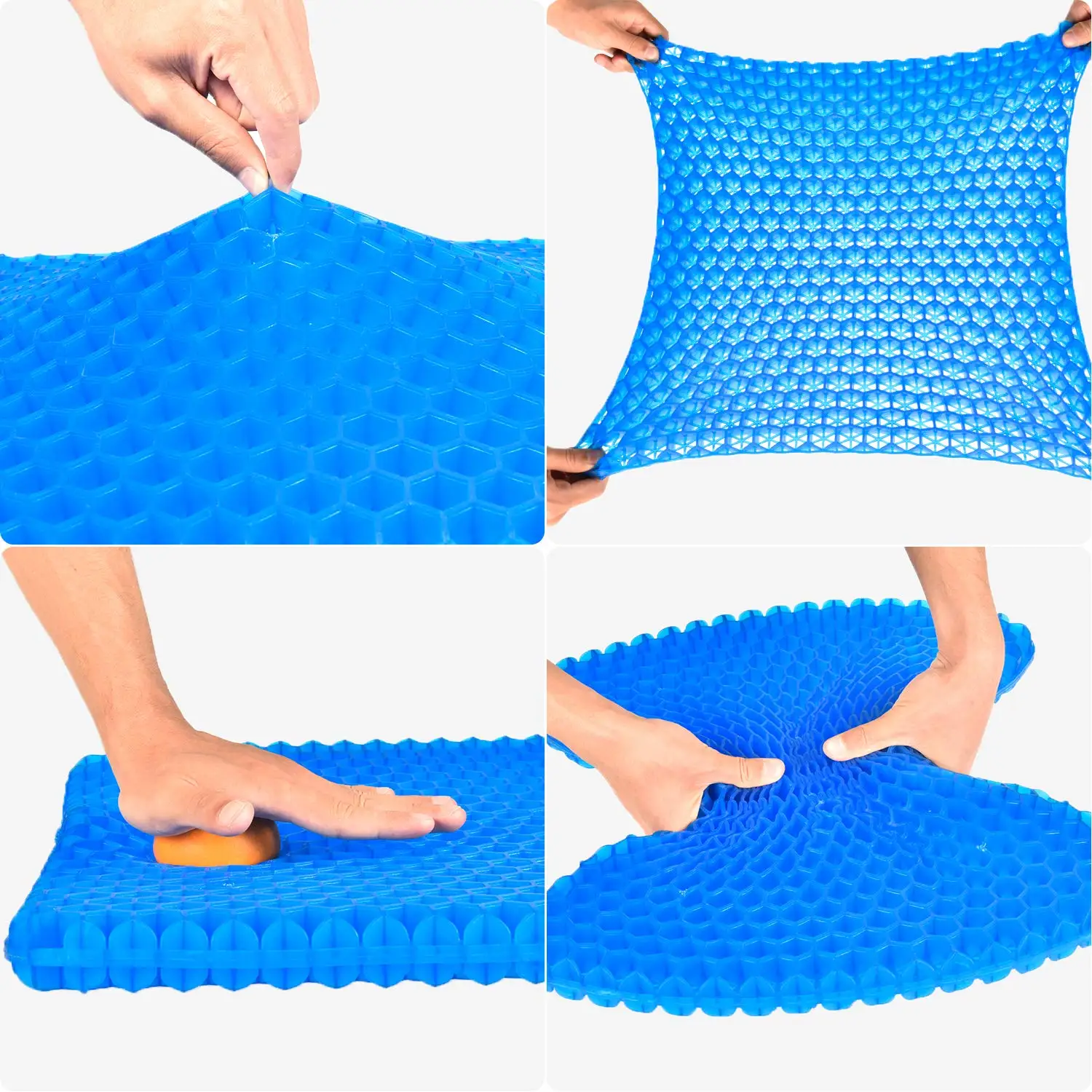 Gel Seat Cushion Double Thick Egg Gel Summer Cushion For Pressure Relief Breathable Chair Pad Car Seat Office Chair Soft Cushion