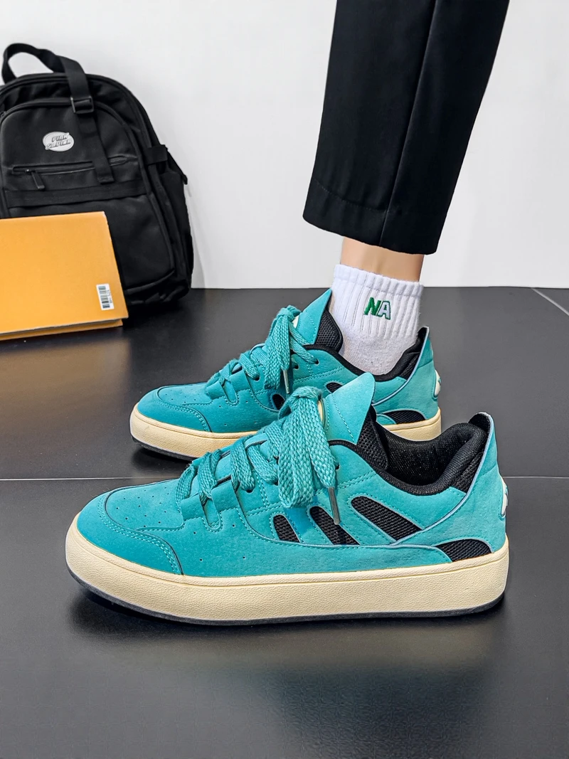 Red Lucky Year Casual Shoes for Men 2026 New Style Autumn Trendy All-Match Low Help Sports Thick Bottom Board Shoes Breathable