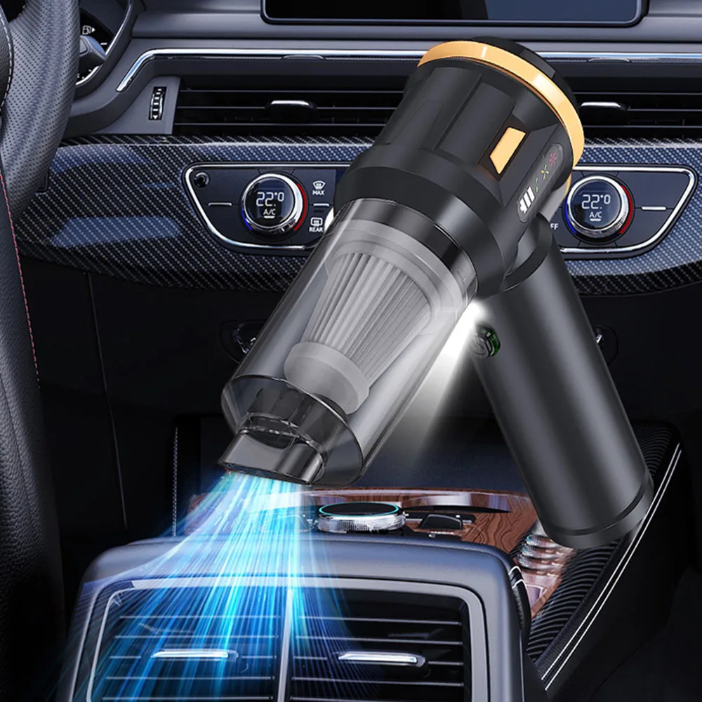 

Car Vacuum Cleaner LED Indicator Strong Blowing/Suction Air Duster Quick Inflation 4 In 1 Wireless Handheld Vaccum Cleaners