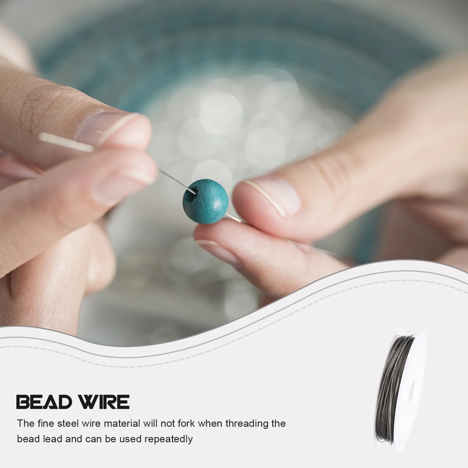 3 لفات المهنية أسلاك الفولاذ الخرز سلك متعدد الوظائف DIY بها بنفسك مجوهرات صياغة مقاومة للاهتراء مريحة المحمولة مجوهرات