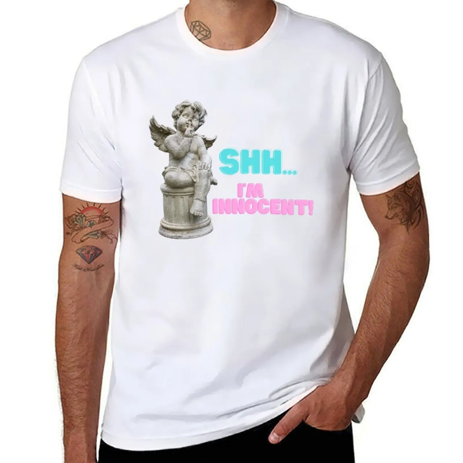 

Shh...I'm Innocent! T-Shirt t shirts for man cotton soft cotton tshirt 100% T-shirt