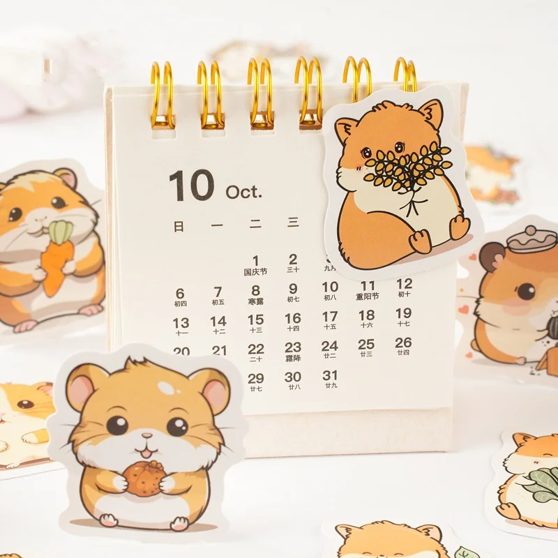 Imagem -04 - Kawaii Hamster Adesivos para Scrapbooking Bonito Faça Você Mesmo Diário Decorativo Adesivo de Vedação Álbum Etiqueta Vara 30 Caixas por Lote