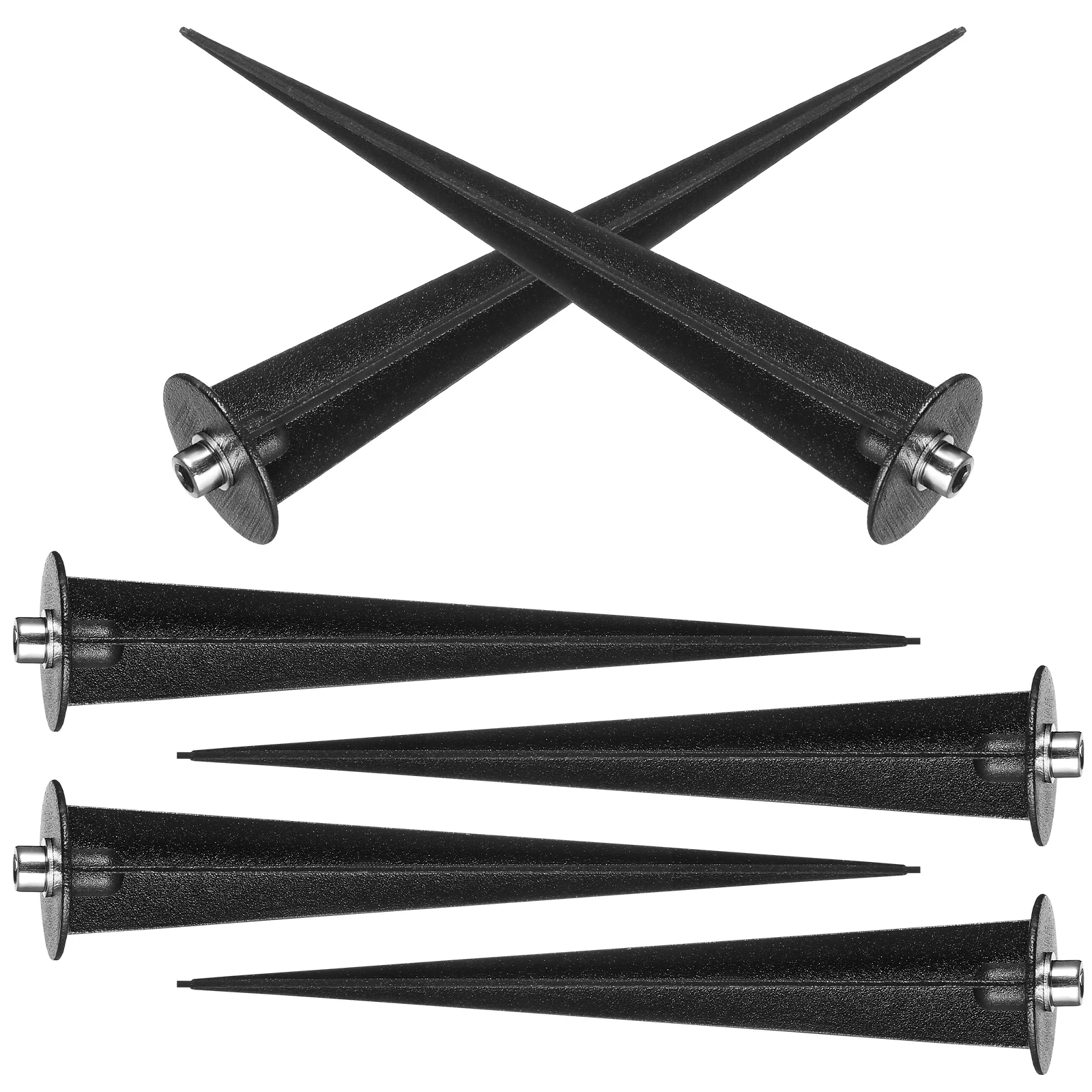 

6Pcs Plastic Stakes for Solar Lights Threaded Flood Light Stake Replacement Pathway Yard Lighting Plastic Stakes
