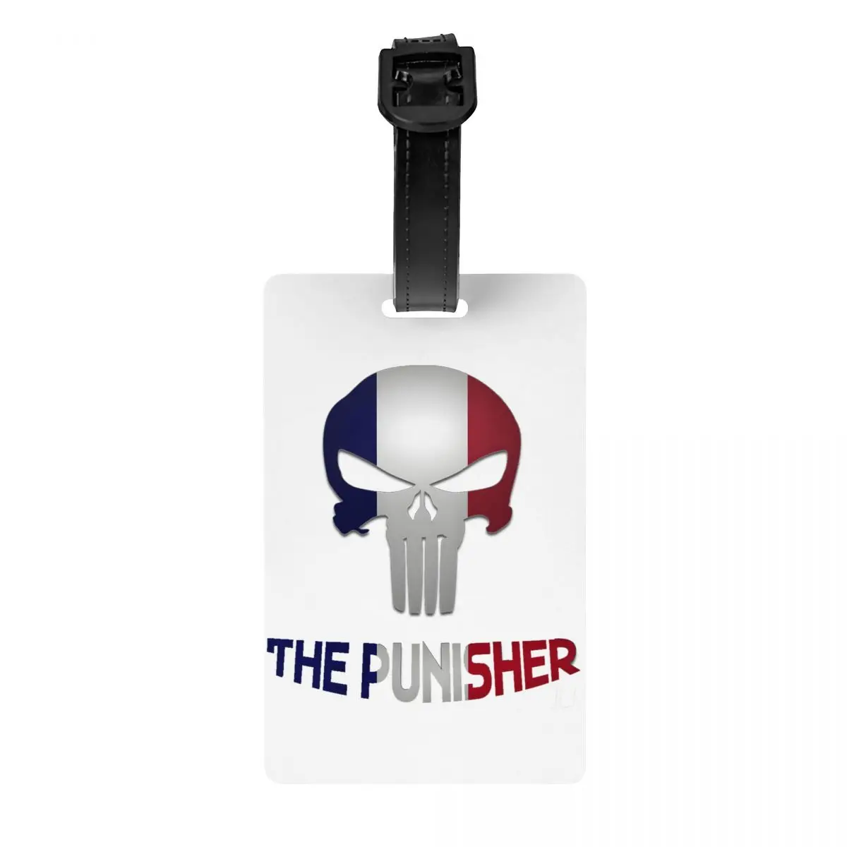 

Custom Punisher Superhero Luggage Tag With Name Card Privacy Cover ID Label for Travel Bag Suitcase