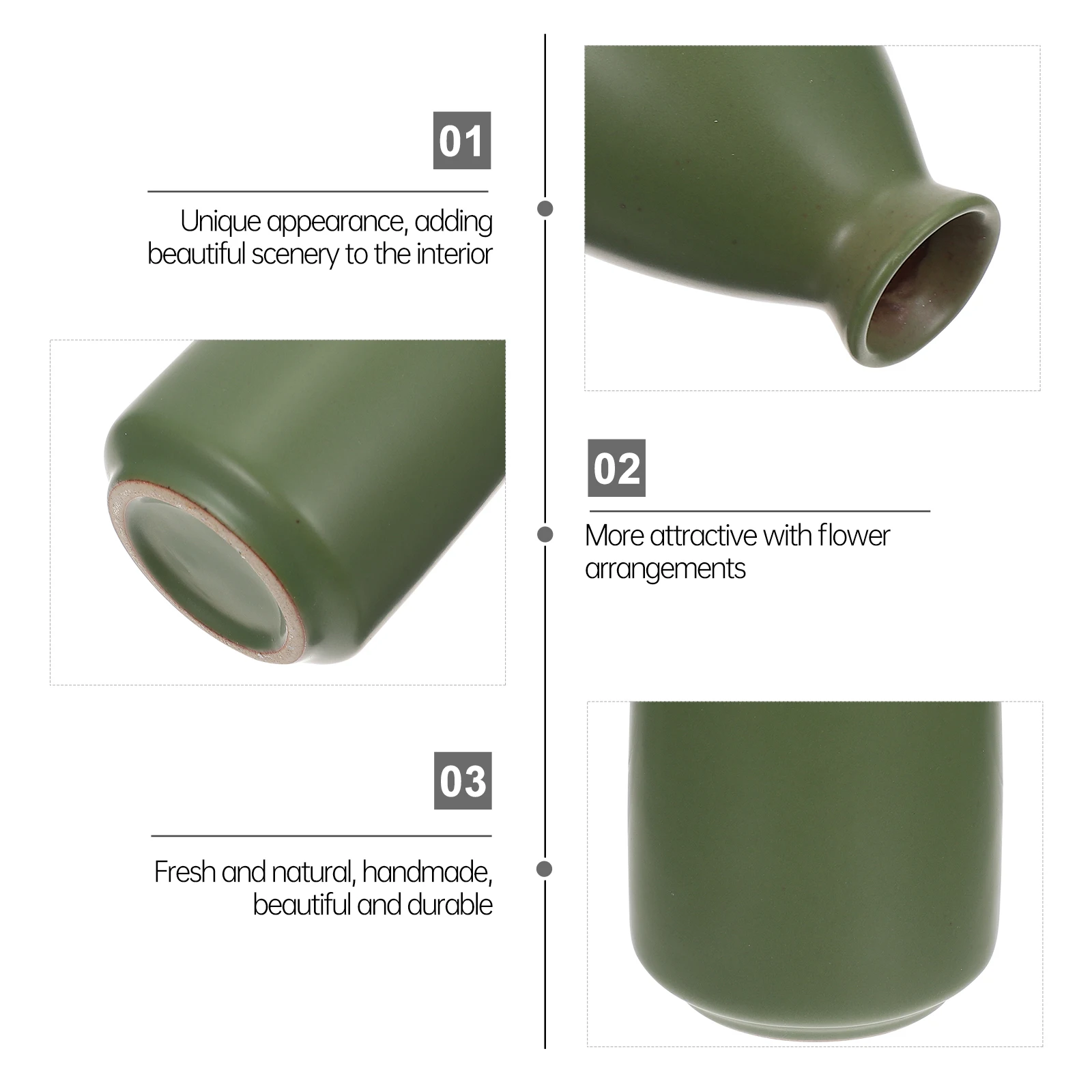 

1Pcs Zen Porcelain Vase Elegant Floral Arrangement Home Vase Ornament Tabletop Ceramic Craft Dried Flower Decor