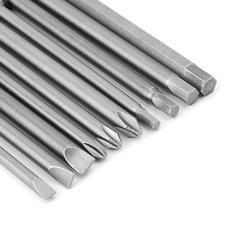 10 Buah Mata Obeng PH2 Berlubang Torx Magnetik 1/4 Batang 100Mm
