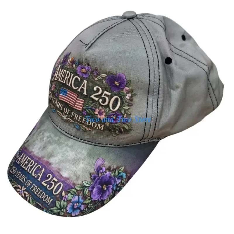HX6F Foldable Cotton Baseball Cap American 250th Birthday Souvenir Breathable Headwear For Daily Wear