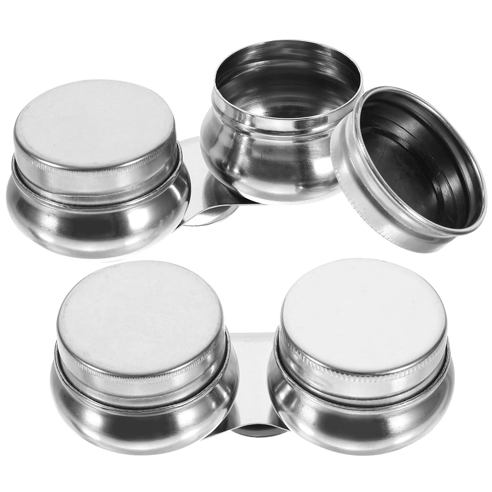 

2pcs Stainless Steel Oil Palette Cups Lid for Mixing Paint Portable Drawing Supplies Artists Oil Painting Containers