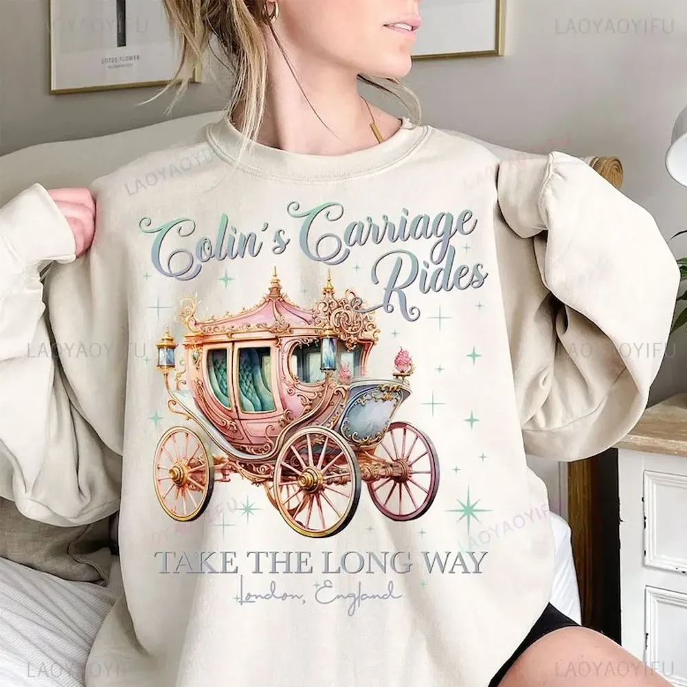 

Colin’s Carriage Rides Bridgerton Inspired Long Way Home Penelope and Colin Gift for Her Comfortable Autumn and Winter Hoodie