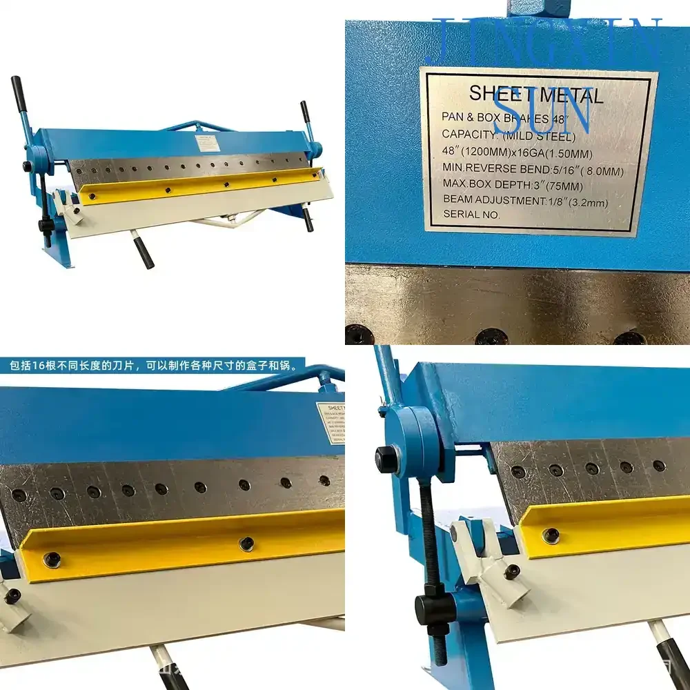 48 Inch Manual Sheet Metal Folding Machine for W1.5x1220 Hand Pan Box Brake Bending Machine for Metal Fabrication Tools