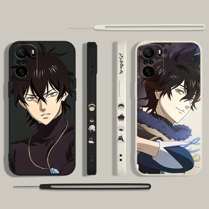 

Black Clover Yuno Comics For Xiaomi Redmi Note 13 12 12Pro 11 11S 11T 10S 10 Pro Plus 5G Liquid Left Rope Phone Case