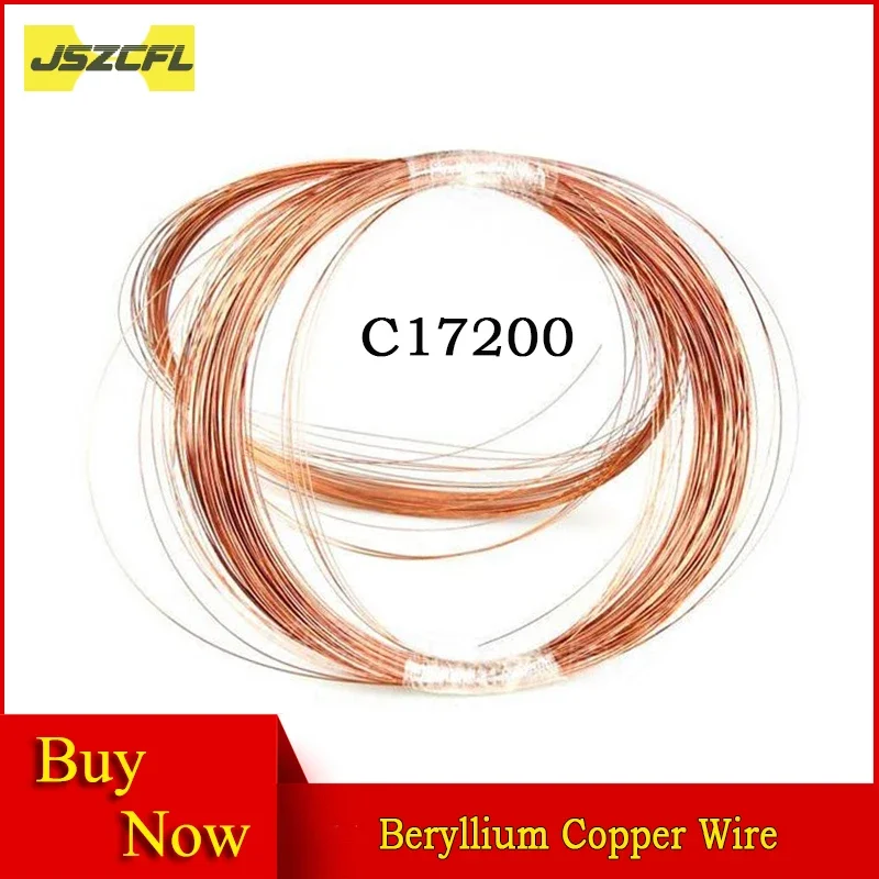 C17200 Beryllium Copper Wire 0.12 0.15 0.2 0.25 0.3 0.35 0.4 0.45 0.5 0.55 0.6 0.65 0.7 0.8mm Conductive Copper Alloy 1 Meter