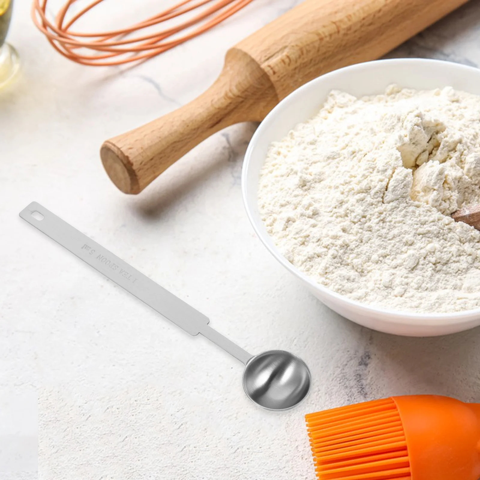 

Мерные ложки из нержавеющей стали, 5 мл, с длинной ручкой, для выпечки и приготовления пищи, точное измерение, кухонный инструмент, многофункциональный, для специй