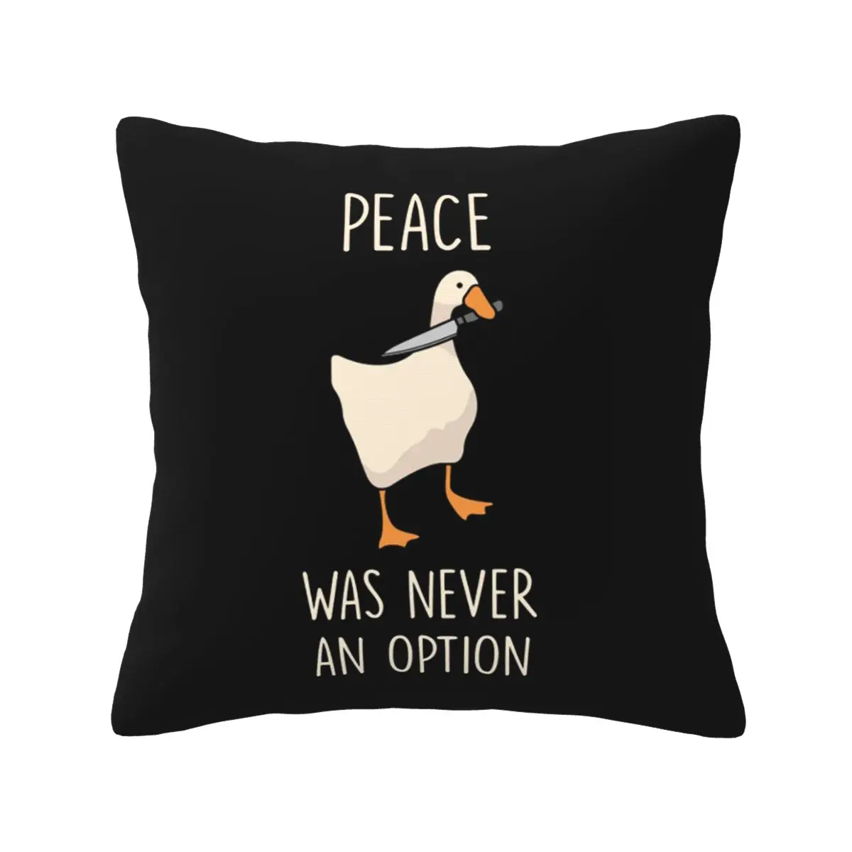 Goose Goose Peace Was Never An Option Square Pillowcase Pillow Cover Cushion Zip Decorative Throw Pillow for Home Living Room