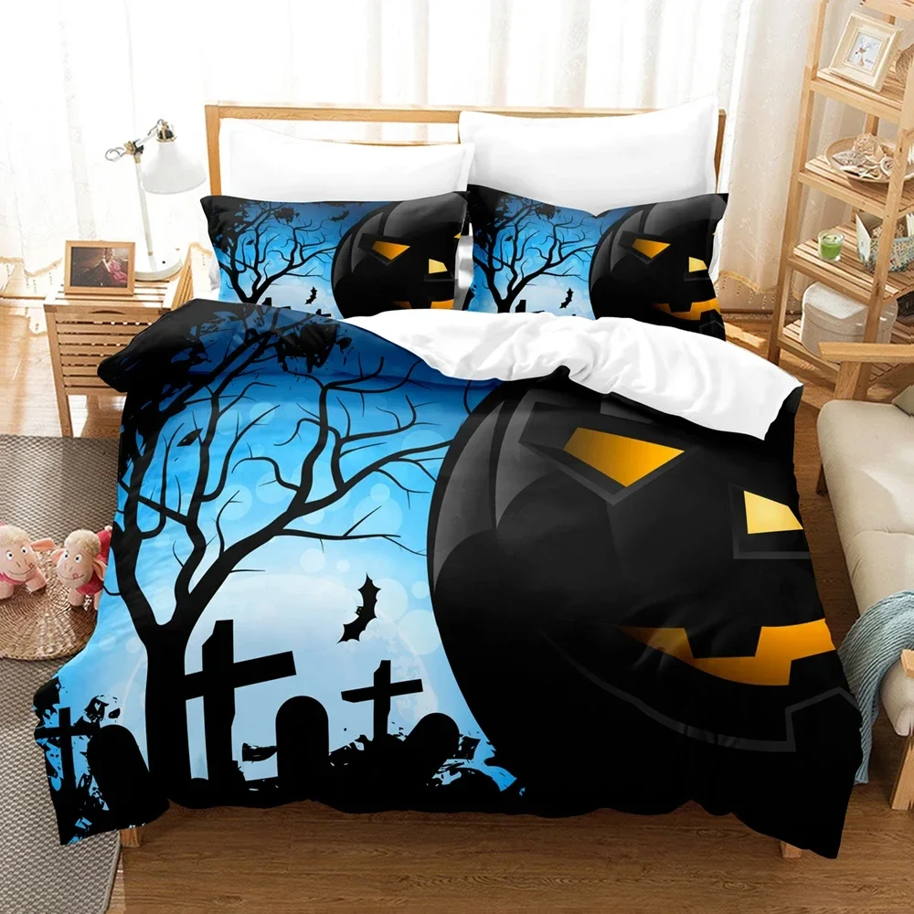 All Saints Day Halloween Bedding Set,Duvet Cover Comforter Bed Set Quilt Cover Pillowcase,King Queen Twin Size Boys Girls Adults