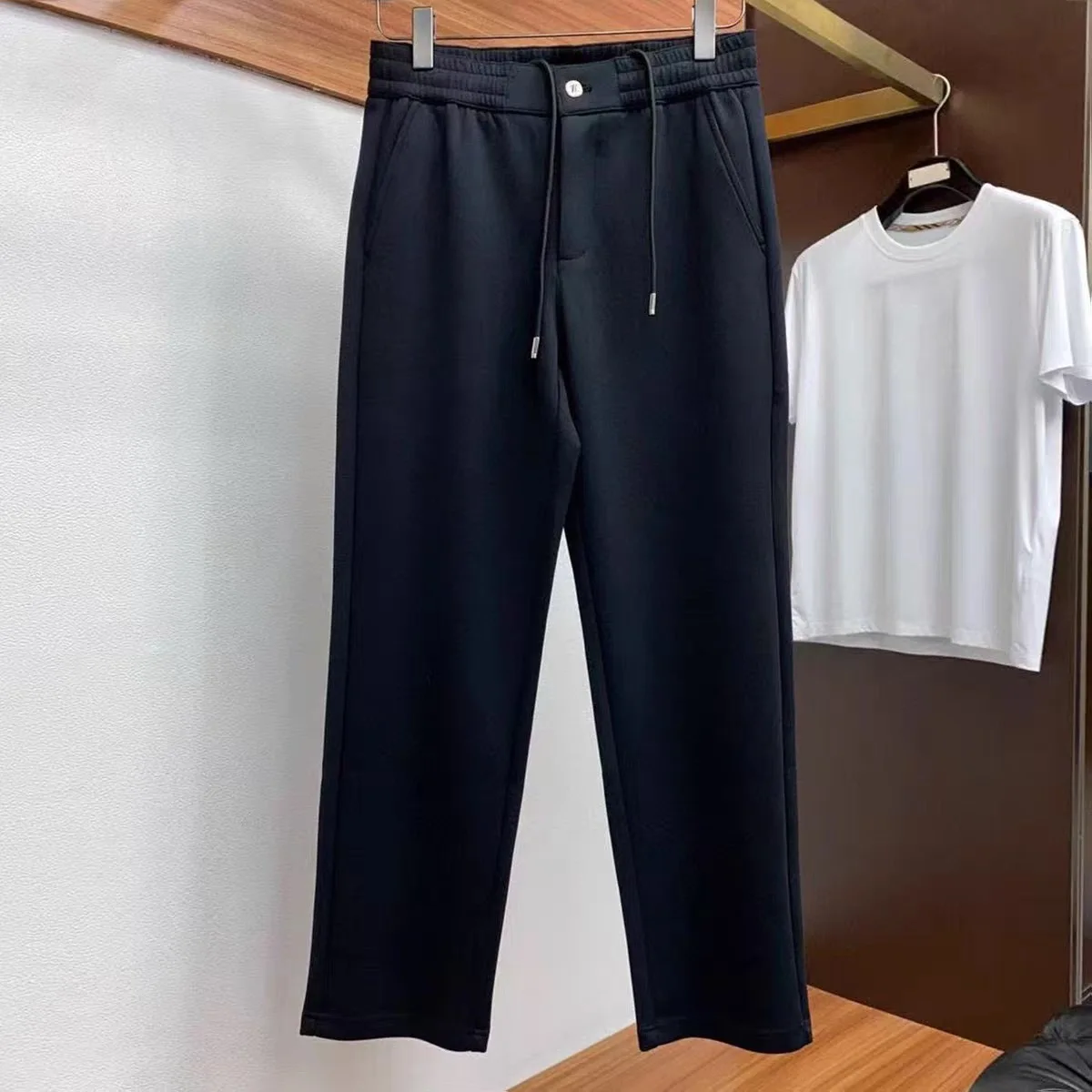 

Busin Casual Men's Sweatpants Embroidered Letter Pattern Autumn Winter New Sle Faionable ket Design Straight Leg Pants